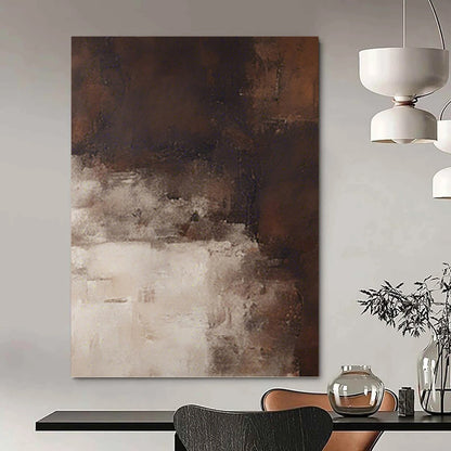 Muted Tonal Abstract in Browns and Whites - Abstract Painting On Canvas DKH1469