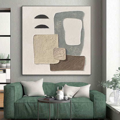 “Neutral Textured Collage”，Abstract Mixed - Media Style CT0679