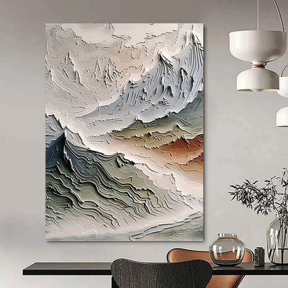 “Multicolor Textured Mountainscape” Painting On Canvas DKH0981