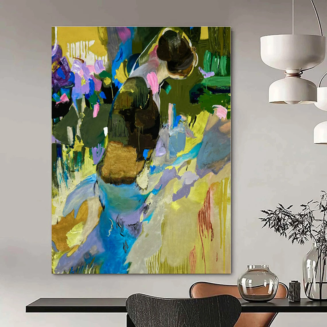Colorful Figure in Nature - Abstract Figurative Painting CT1231