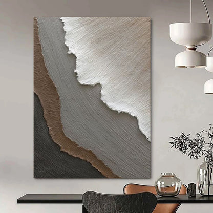 “Neutral Layered Abstraction - Gray, Brown, White Textured Art” Painting On Canvas DTP269