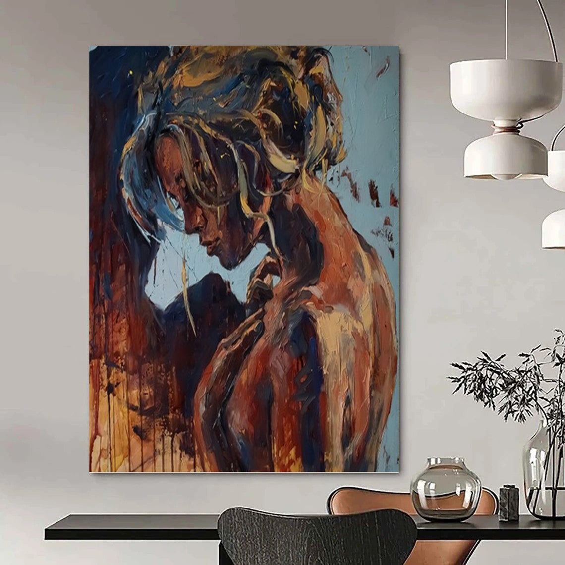 “Contemplative Figure” - Expressive Oil Portrait On Canvas DKH1651