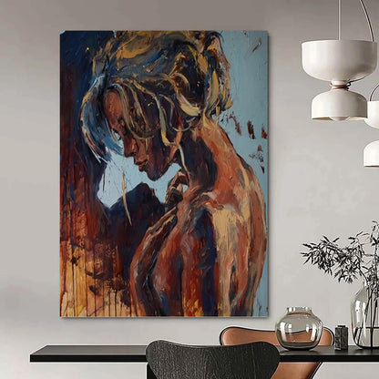 “Contemplative Figure” - Expressive Oil Portrait On Canvas DKH1651