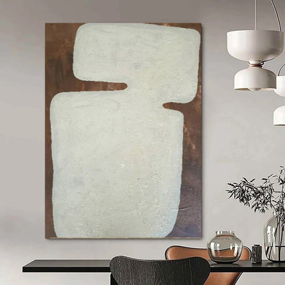 “Cream - Brown Textured Form” – Abstract Textured Form Art CT1000