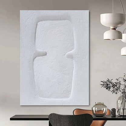 “Pure White Textured Form” – Abstract Plaster Art CT0994