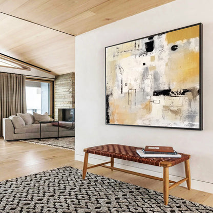 “Neutral Tones Abstract Composition” Abstract Painting On Canvas DLZ061
