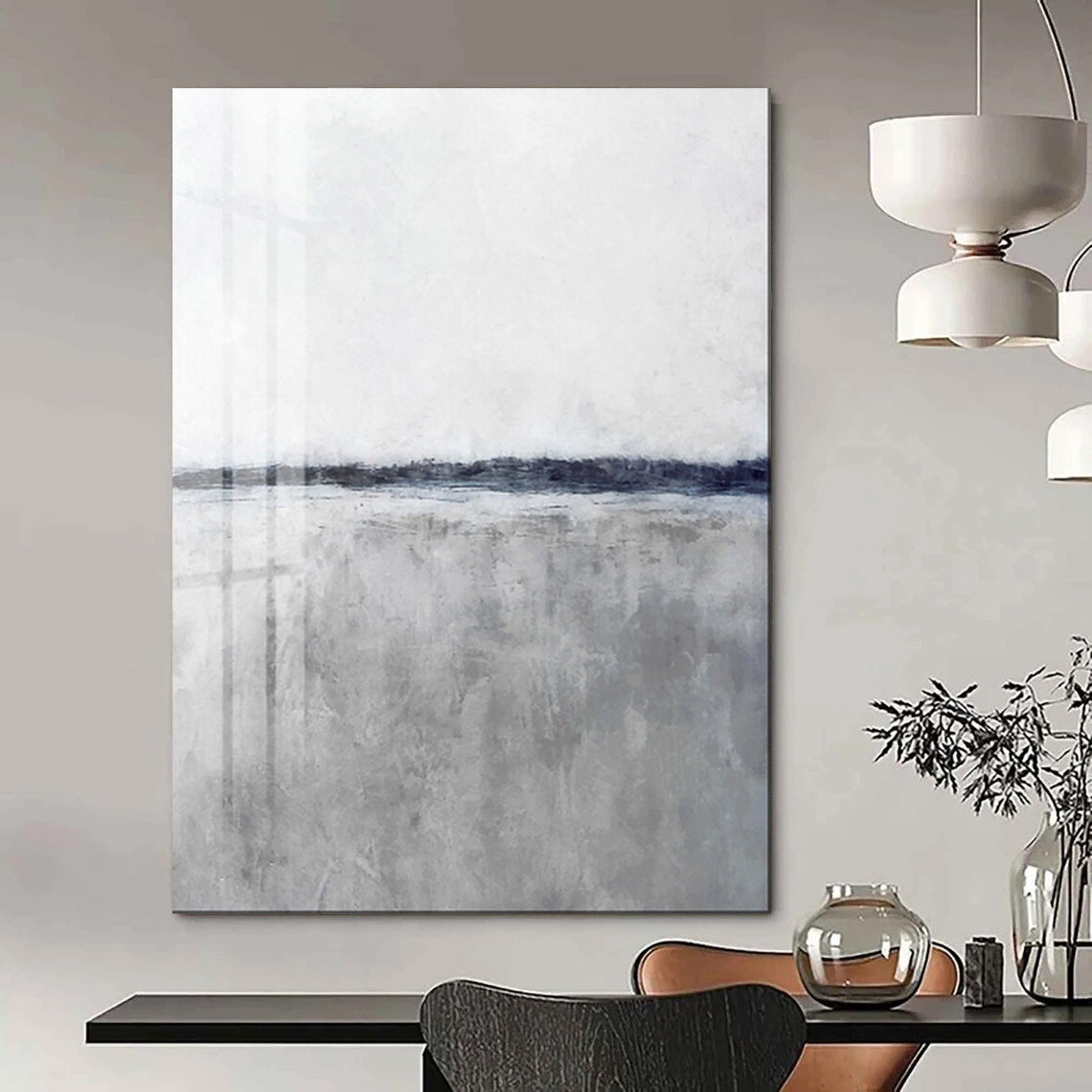 “Gray and White Landscape” - Abstract Landscape Art CT2024
