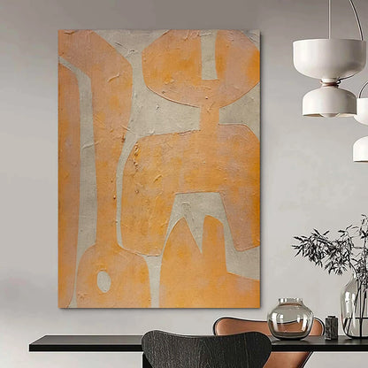 “Orange - Beige Symbolic Shapes” – Abstract Symbolic Art CT0988