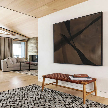 Brown and Black Abstract “Earthy Shadow Abstraction” Painting On Canvas DKH143