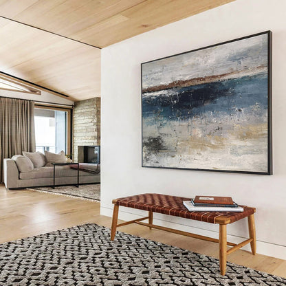 Textured Coastal Abstract Painting On Canvas DKH288