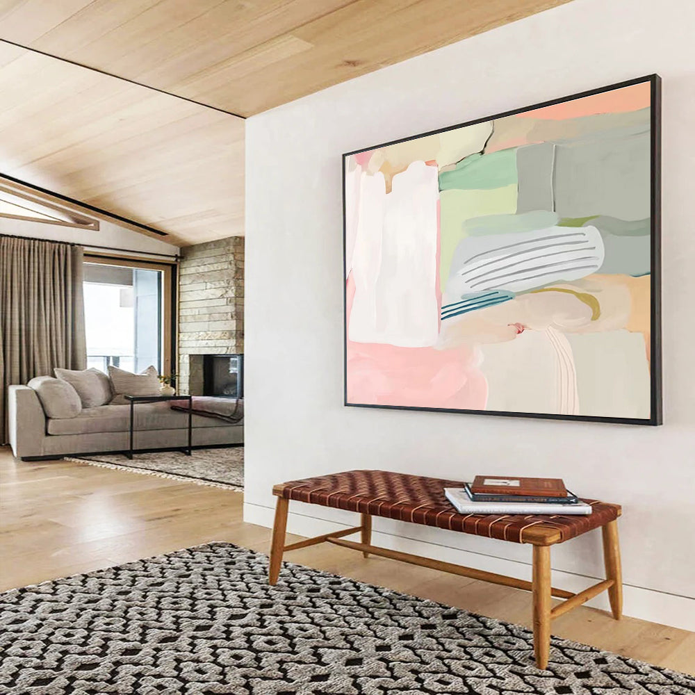 “Pastel Color Block Abstract” Abstract Acrylic Painting On Canvas DKH412