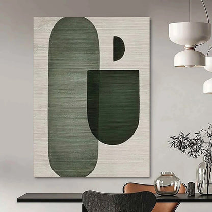 “Green Geometric Variation - Dynamic Shapes” Painting On Canvas DKH1132