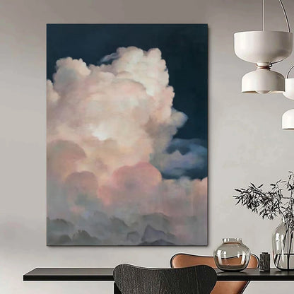 “Pink Clouds and Dark Sky” - Realistic - Style Cloud Oil Painting CT1975