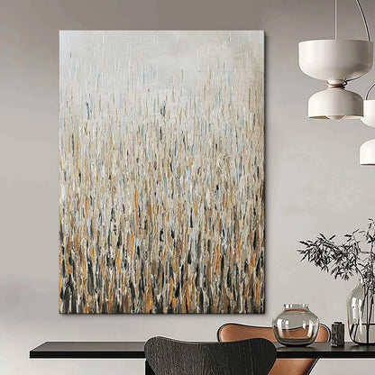 “Textured Reeds in Neutral Tones” - Impasto Abstract Landscape on Canvas CT1889