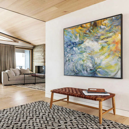 Colorful Swirling Impasto Abstract Painting On Canvas DKH291