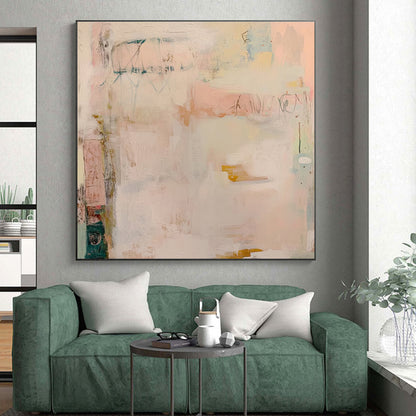 “Soft Pastel Hues, Abstract Layers” - “Dreamy Whispers”，Abstract Acrylic Painting CT0684
