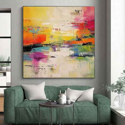 “Bright Chaos, Colorful Splashes” - “Life’s Palette”，Abstract Expressionist Acrylic Painting CT0692
