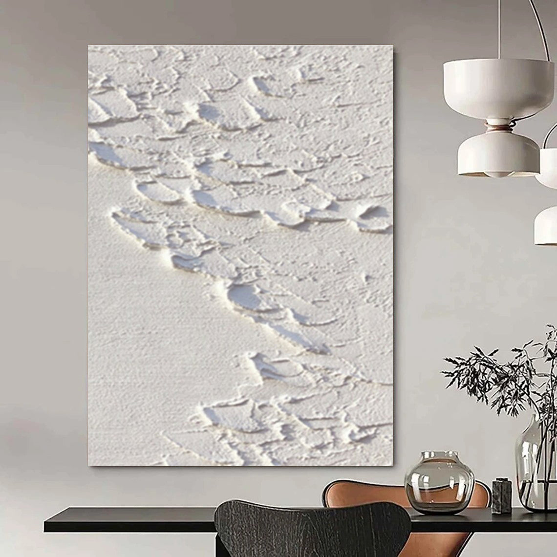 Cracked White Textures - Impasto Abstract Plaster & Paint CT1287