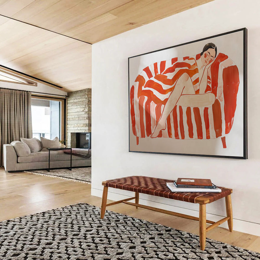 Figurative Abstract “Serene Rest” Painting On Canvas DKH087