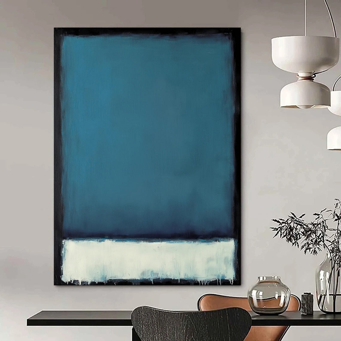 Blue and White Field Minimalist Color Block - Abstract Color - Field Painting CT1953
