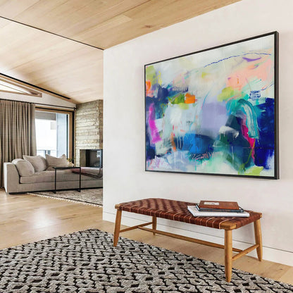 “Vibrant Abstract Collision” Abstract Acrylic Painting On Canvas DKH495