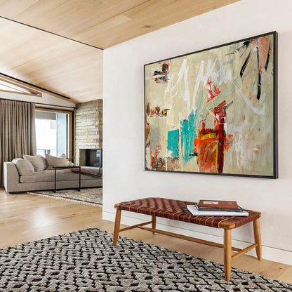 Neutral and Colorful Abstract - Abstract Painting On Canvas DLZ238