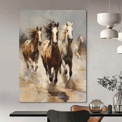 “Galloping Horses in Motion” – Dynamic Animal Oil Painting On Canvas CT2131