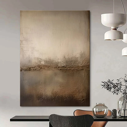 Beige & Brown Textured Gradient - "Earth’s Horizon" - Textured Abstract Painting CT1467