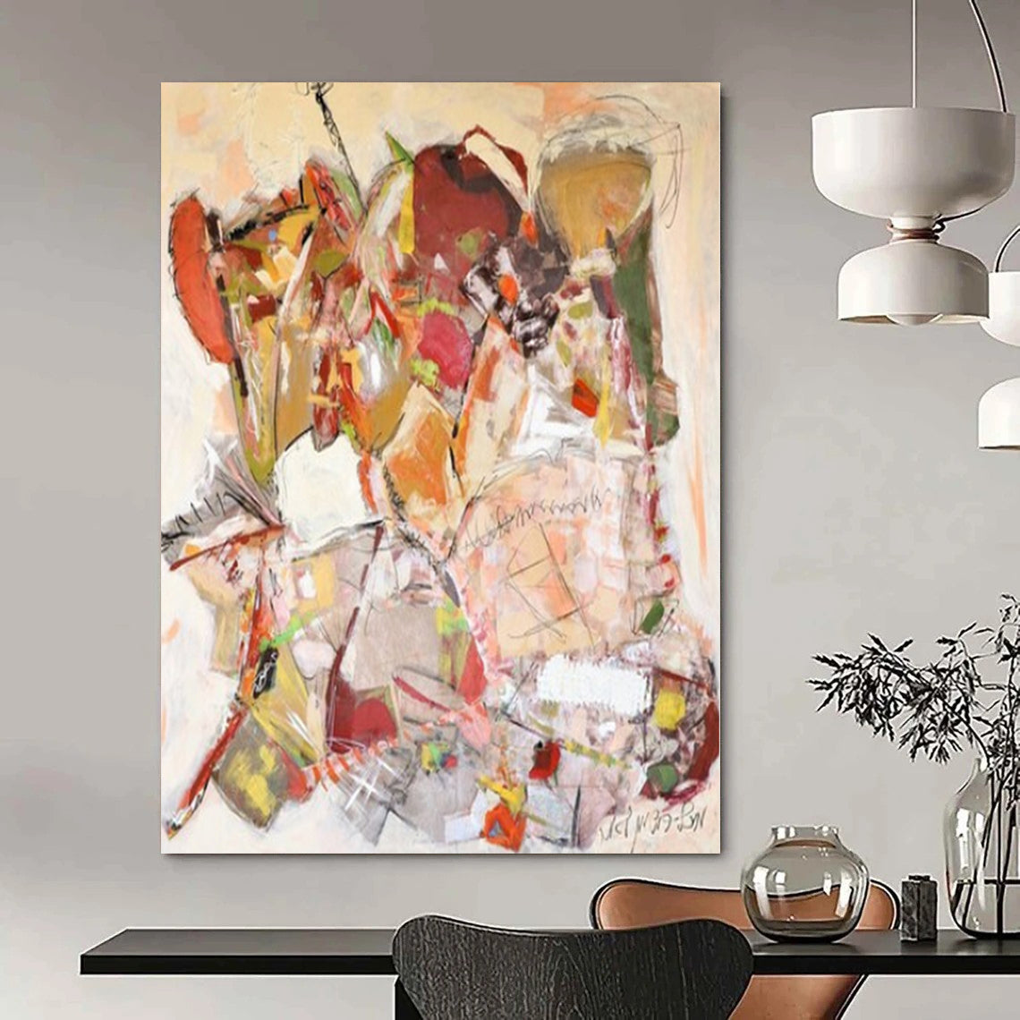 “Colorful Abstract Collage Mix” – Mixed - Media Abstract Art CT1171