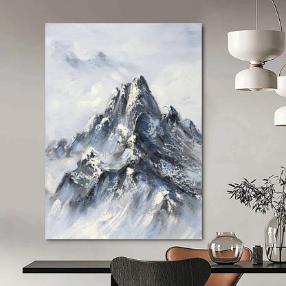 Snowy Mountain Majesty - Abstract Landscape Painting On Canvas DKH1259