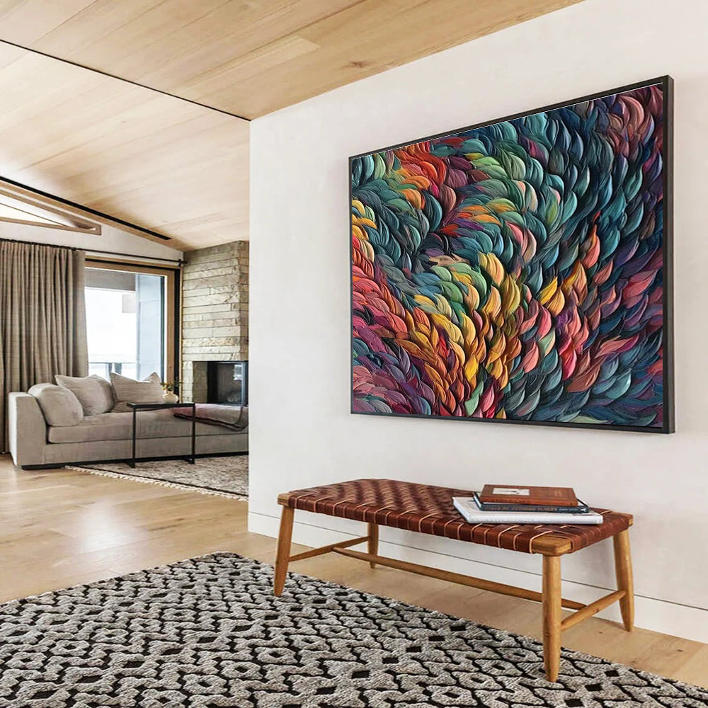 “Colorful Textured Waves” - Dynamic Abstract Painting On Canvas DKH857