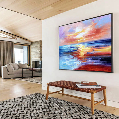 Colorful Sunset Seascape Painting On Canvas DKH294