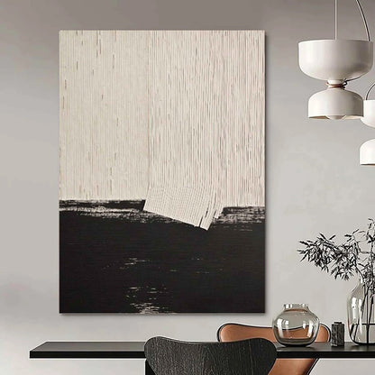 Black and White Minimalist Abstract - Abstract Painting On Canvas DKH1503