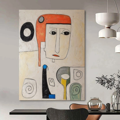 “Colorful Cubist Portrait” - Abstract Cubist - Style Painting On Canvas DTP004