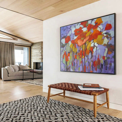 “Colorful Poppy Abstraction” - Vibrant Botanical Painting On Canvas DKH853