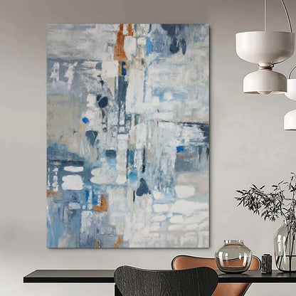 “Blue Abstract Composition” - Expressionist Painting On Canvas DTP028