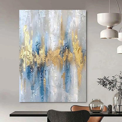 “Gray, Blue, Gold Urban Silhouette” – Urban - Inspired Abstract Art CT1011
