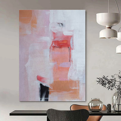 Pink - Orange Abstract Forms - Abstract Color - block Acrylic Painting CT1385