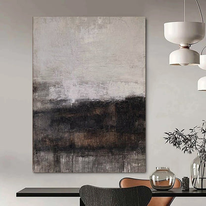 “Gray - Black Textured Horizons Repeat” – Abstract Repeat Landscape Art CT0983