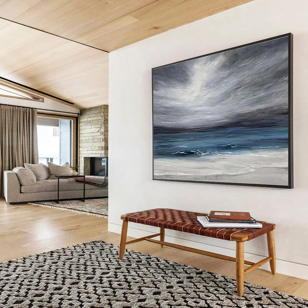 Stormy Sea and Sky Dramatic Painting On Canvas DKH215