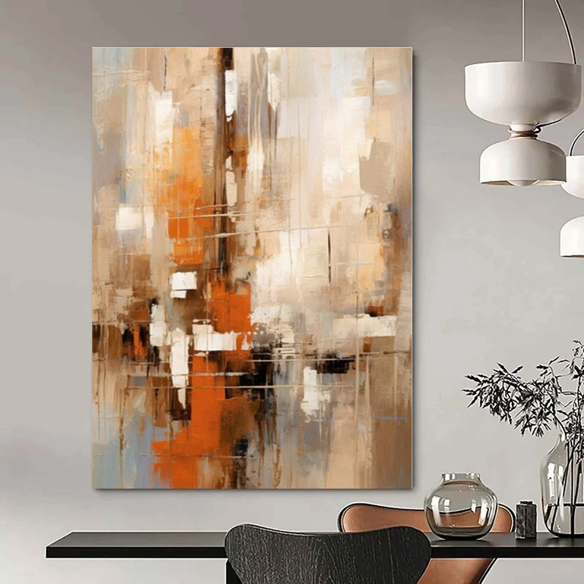 Neutral Urban Abstract - Abstract Cityscape Acrylic CT1258