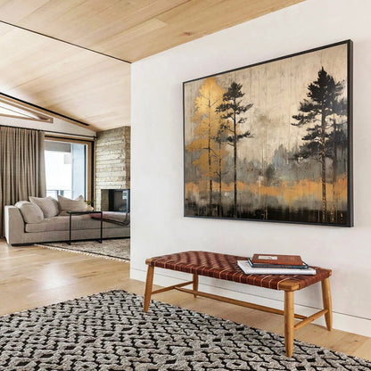 “Golden Forest Landscape” Nature - Inspired Painting On Canvas DLZ106