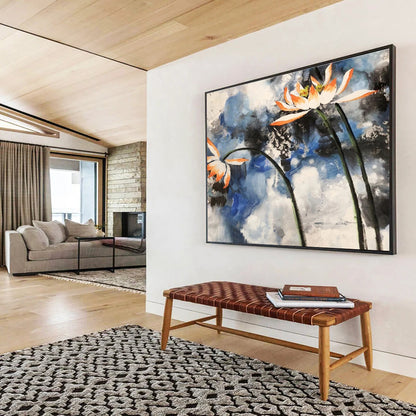 Watercolor Lotus Flowers - Watercolor Floral Painting On Canvas DKH627