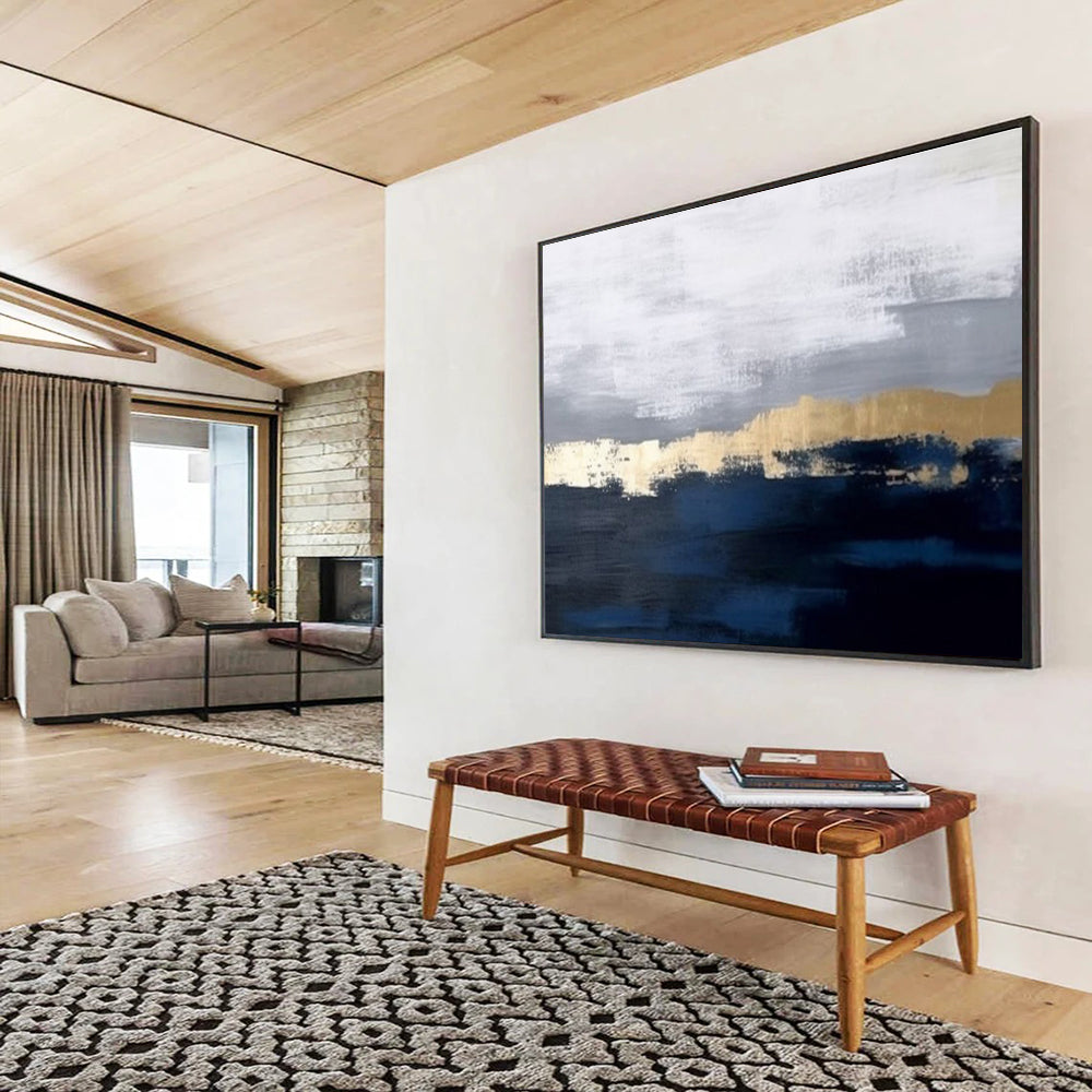 “Neutral Tones Abstract Horizon” - Minimalist Landscape Painting On Canvas DKH784
