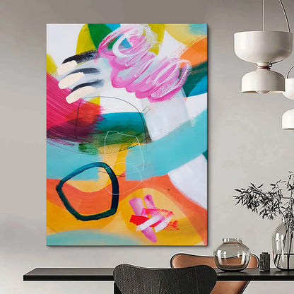 Vibrant Strokes, Dynamic Forms - "Color Carnival" - Abstract Acrylic Painting CT1824