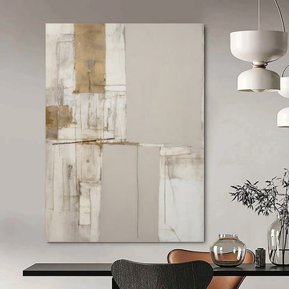 Subtle Neutrals and Gold Abstract - Abstract Painting On Canvas DKH1318