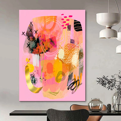 “Pink - Orange Abstract Mix” - Bold Abstract Art CT2009