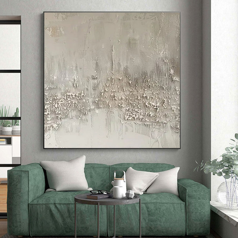 “Gray Textured Abstract” ，Abstract Mixed - Media Painting CT0856