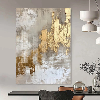 Grey - Gold Textured Abstract - Abstract Impasto Acrylic CT1275