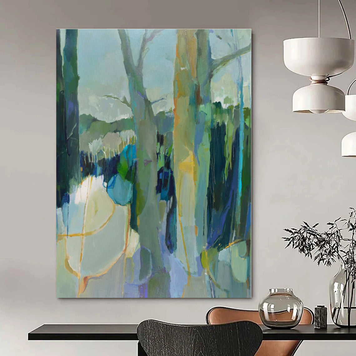 Colorful Forest Path - Abstract Landscape Acrylic On Canvas CT1307